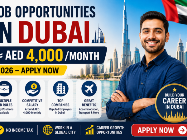Job Opportunities in Dubai (≈ AED 4,000/month) 2026 – Apply Now